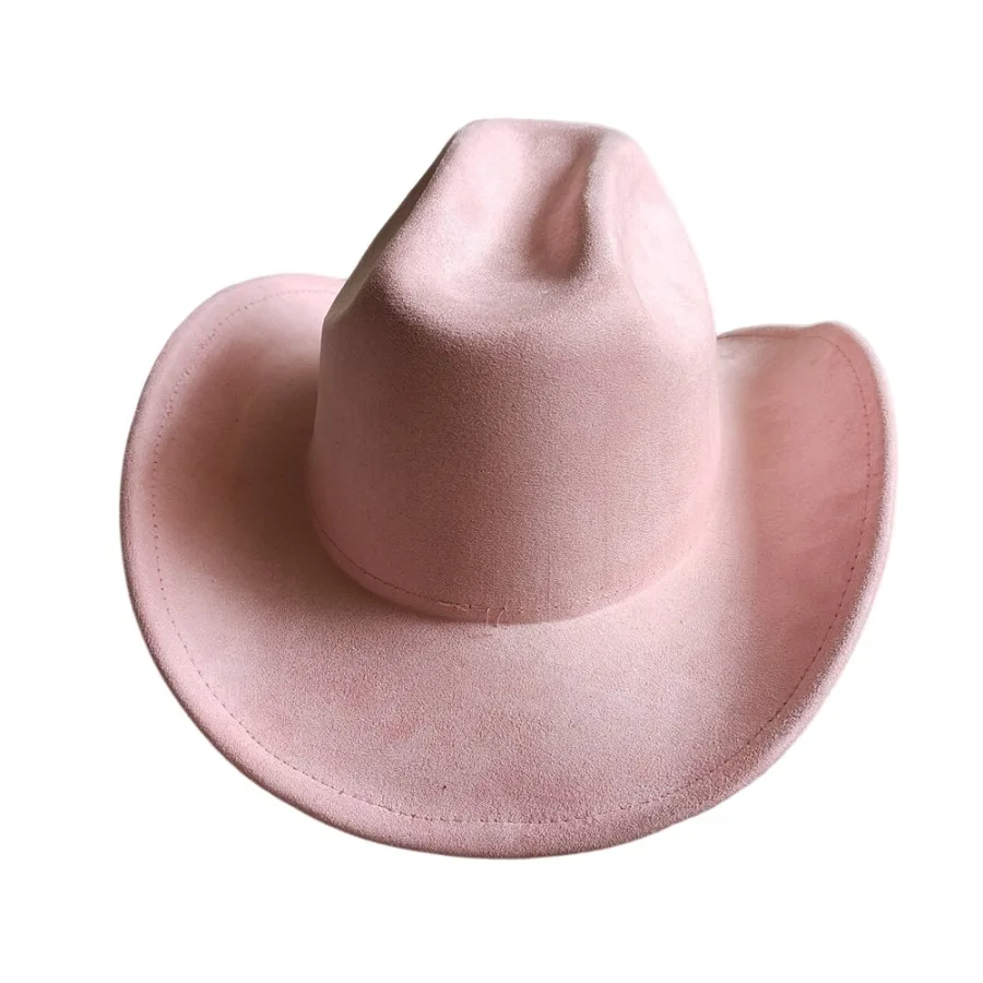 Classic Suede Leather 7.5CM Western Cowboy Women's Fedora Hat Men's Church Jazz Hat Fashion Travel Party Hat Denim Hat 2025