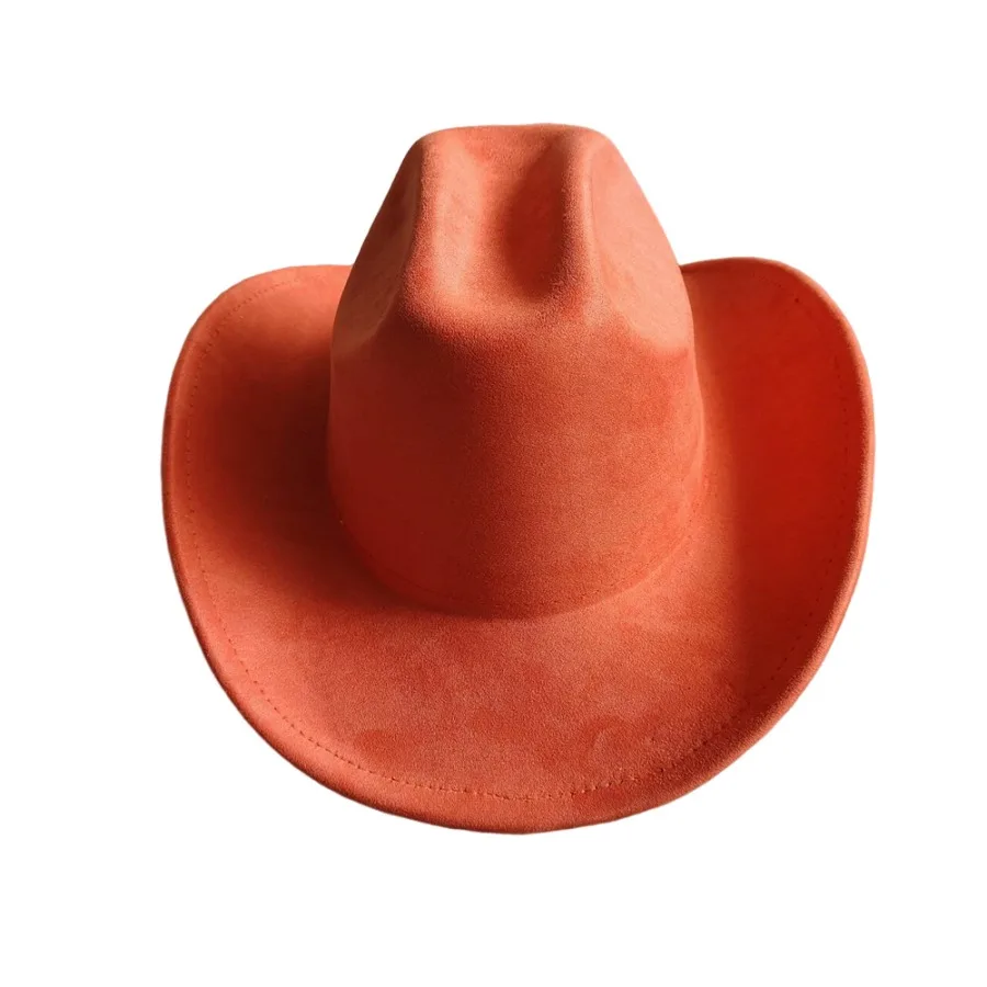 Classic Suede Leather 7.5CM Western Cowboy Women's Fedora Hat Men's Church Jazz Hat Fashion Travel Party Hat Denim Hat 2025