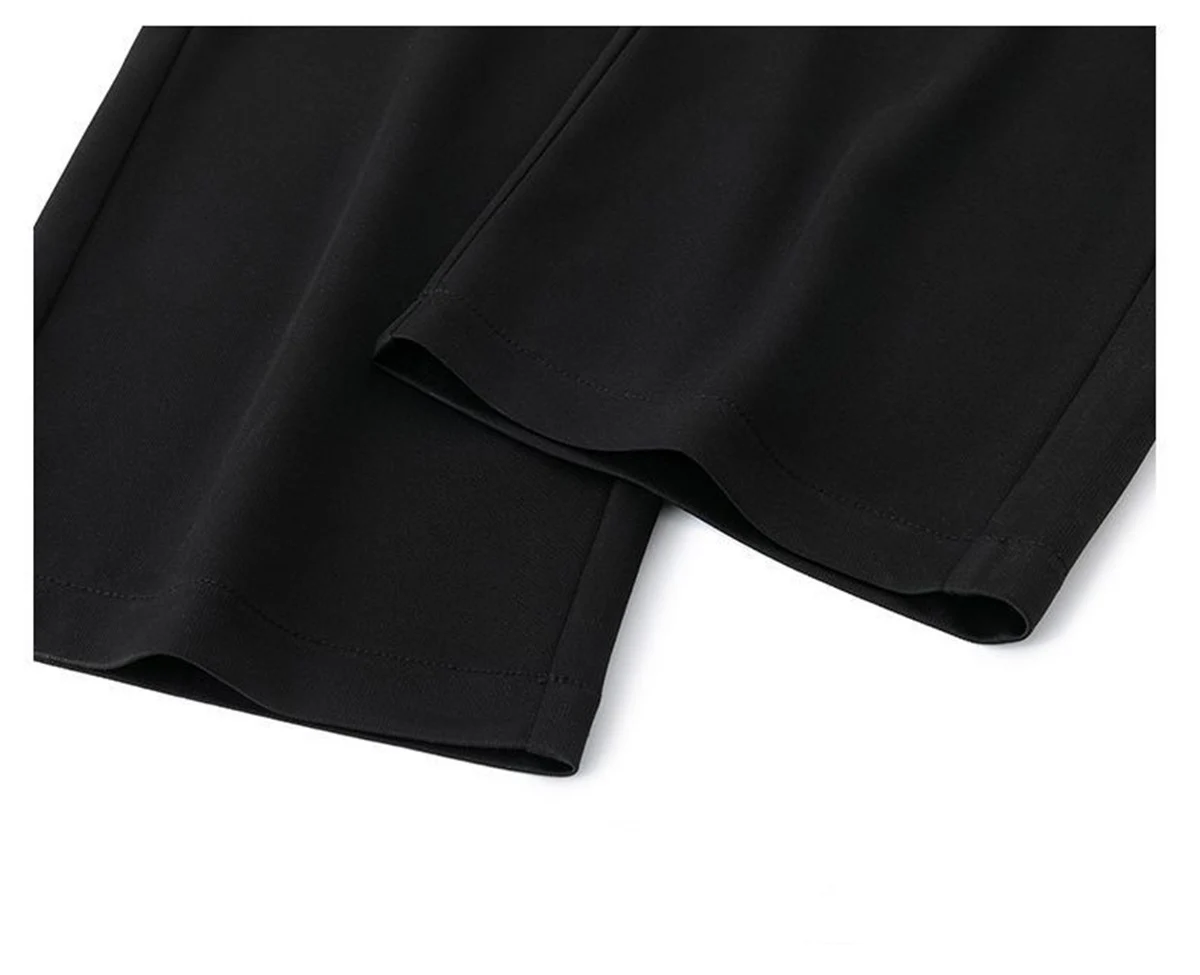 Black Straight Pants for Men's Summer Wide Leg Pants Casual Harajuku Student Pants High Street Trousers Gray Cool Sweatpants
