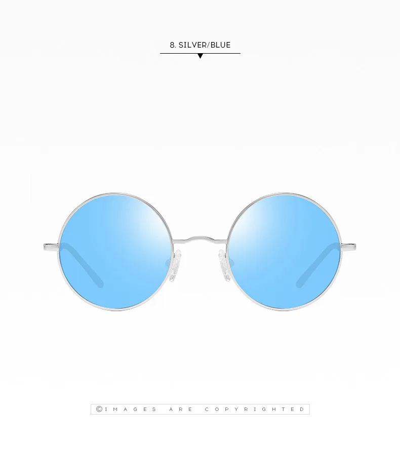 Classic Small Vintage Retro Round Frame Polarized Sunglasses for Men Women Reflective Lenses Sun Glasses Stylish Hipster UV400
