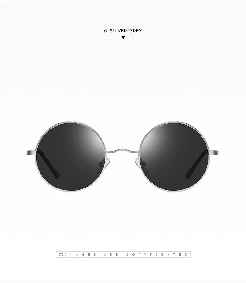 Classic Small Vintage Retro Round Frame Polarized Sunglasses for Men Women Reflective Lenses Sun Glasses Stylish Hipster UV400
