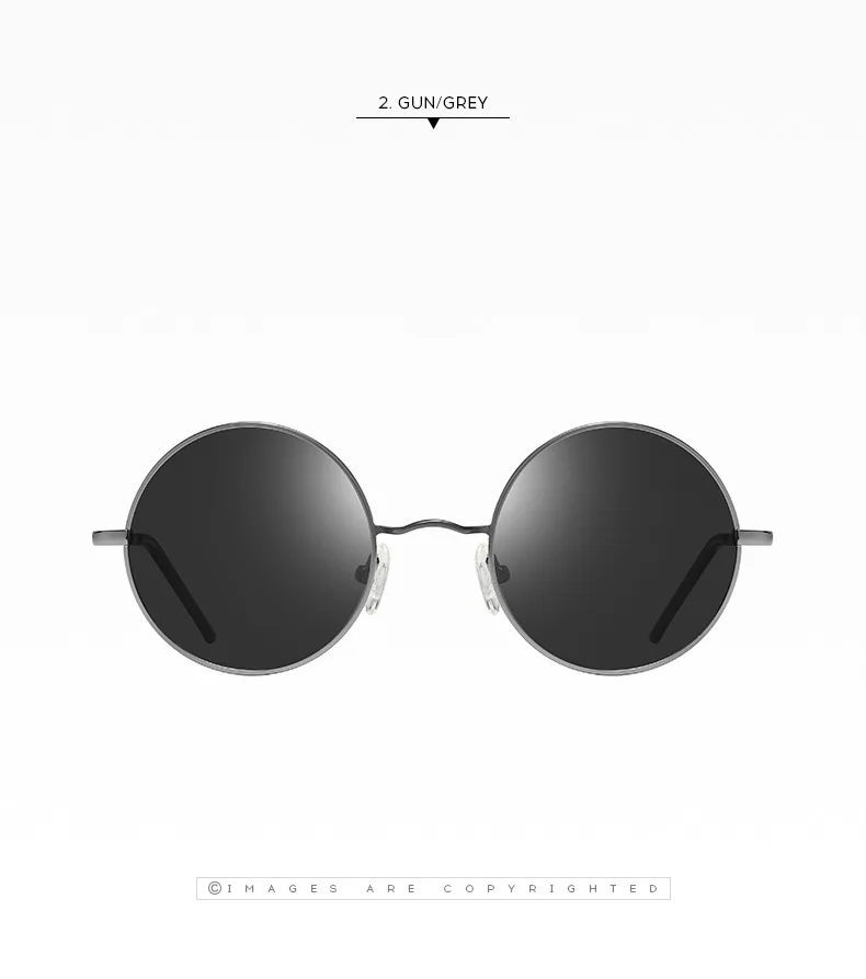 Classic Small Vintage Retro Round Frame Polarized Sunglasses for Men Women Reflective Lenses Sun Glasses Stylish Hipster UV400