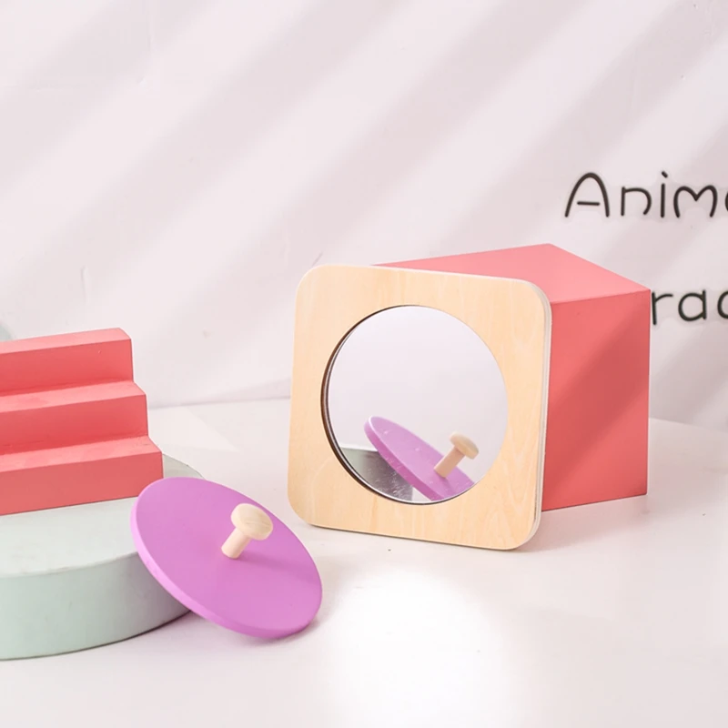 Montessori Baby Toys Play Kit Montessori Mirror Peekaboo Knob Puzzle Medium Spinning Drum Ball Kit Toys for 6-12 Months Toddler