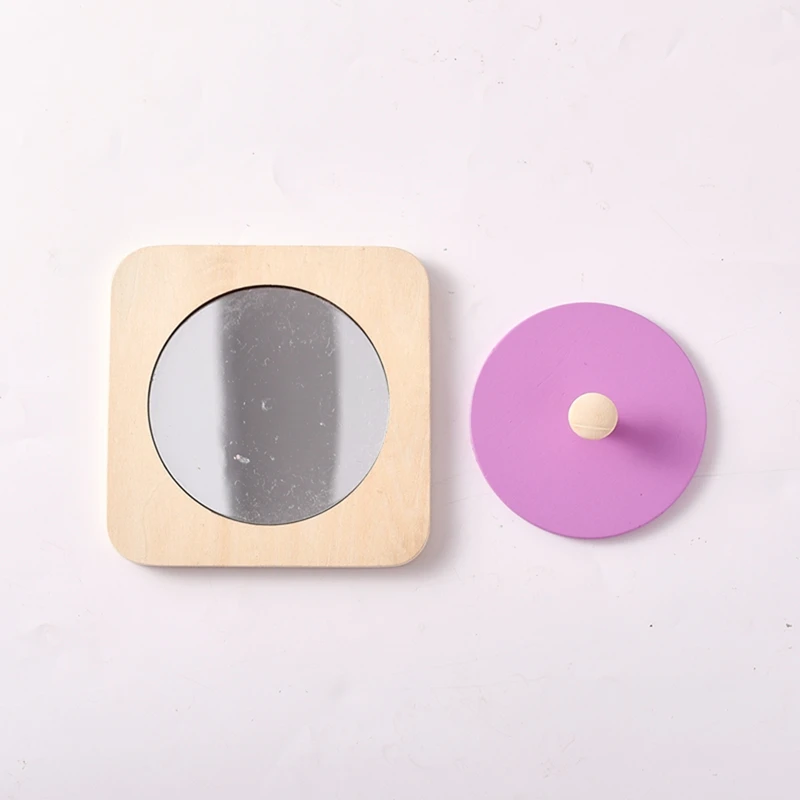 Montessori Baby Toys Play Kit Montessori Mirror Peekaboo Knob Puzzle Medium Spinning Drum Ball Kit Toys for 6-12 Months Toddler