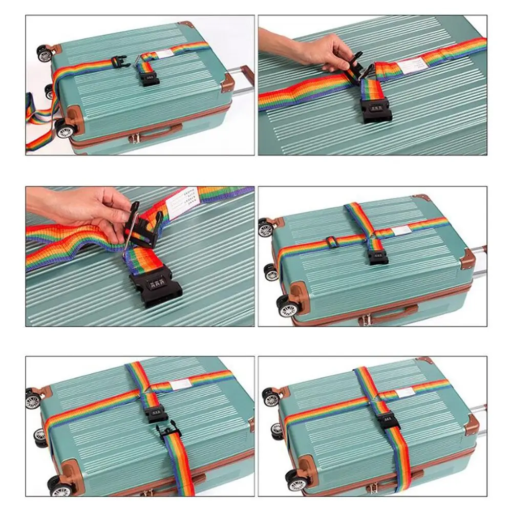 Travel Luggage Strap Adjustable Password Lock Packing Belt Baggage Secure Lock Anti-theft Luggage Strap Bundling Belt