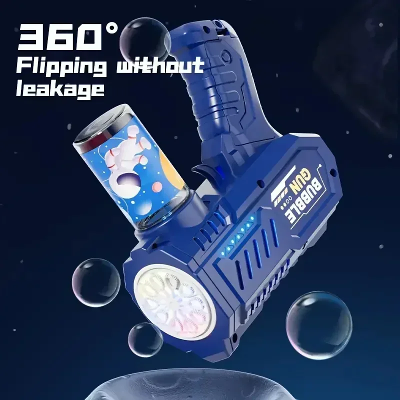 10 Holes Children Electric Bubble Gun Rocket Soap Automatic Bubble Machine Kids Summer Outdoor Bubble Blowing Toys for Kids