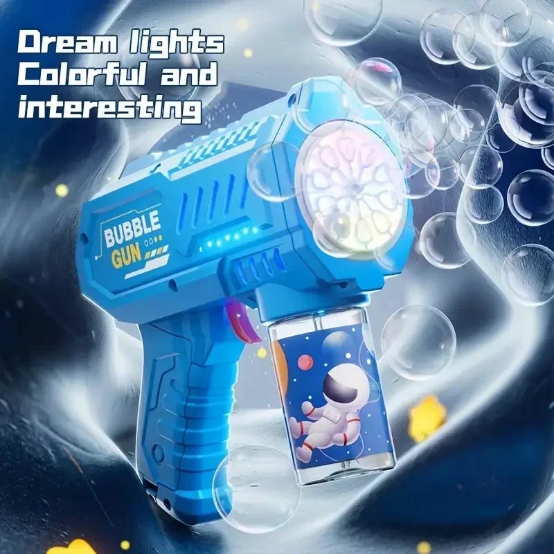 10 Holes Children Electric Bubble Gun Rocket Soap Automatic Bubble Machine Kids Summer Outdoor Bubble Blowing Toys for Kids