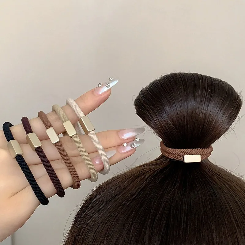 AWAYTR 5PCS New Girls Elastic Hair Rubber Bands  Headbands Women Hair Tie Hair Gum Ponytail Hair Holders Hair Accessories