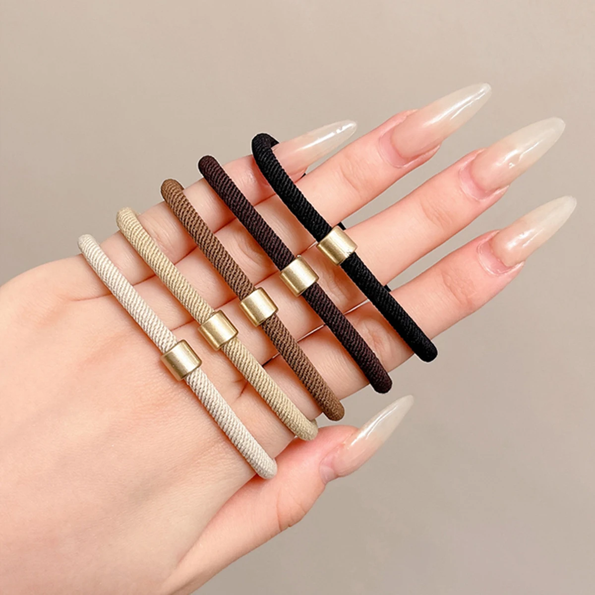AWAYTR 5PCS New Girls Elastic Hair Rubber Bands  Headbands Women Hair Tie Hair Gum Ponytail Hair Holders Hair Accessories