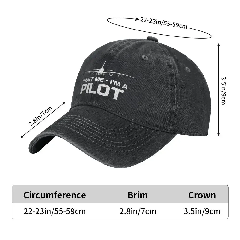 Custom Unisex Cotton Trust Me IM A Pilot Baseball Cap Adult Aeroplane Aviation Adjustable Dad Hat Sun Protection Snapback Hats