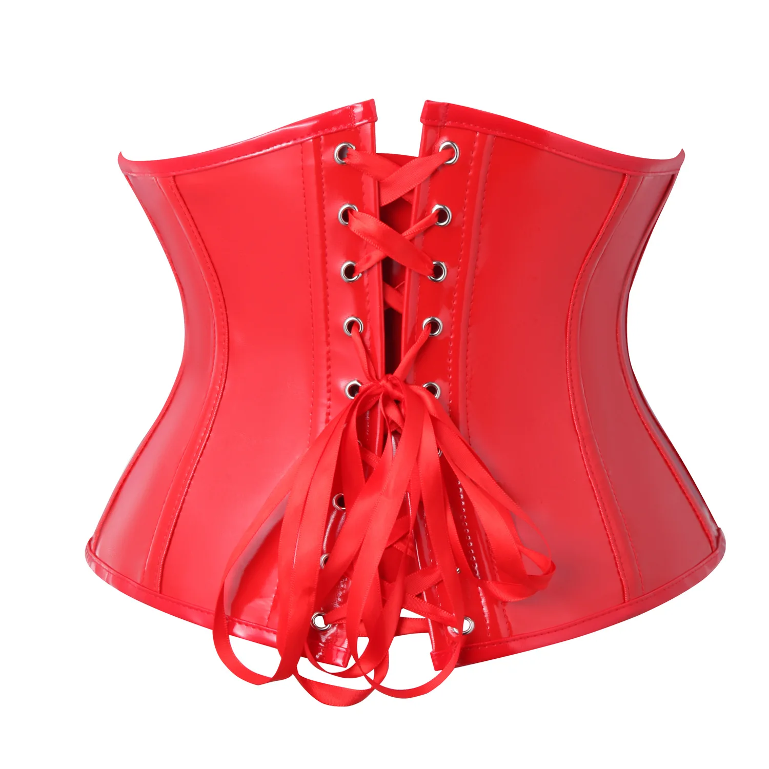 Black PVC Vinyl Corset Top Underbust Push Up Boned Bustier Goth Punk Korsett For Women Front Busk Gorset Plus Size Korse Sexy