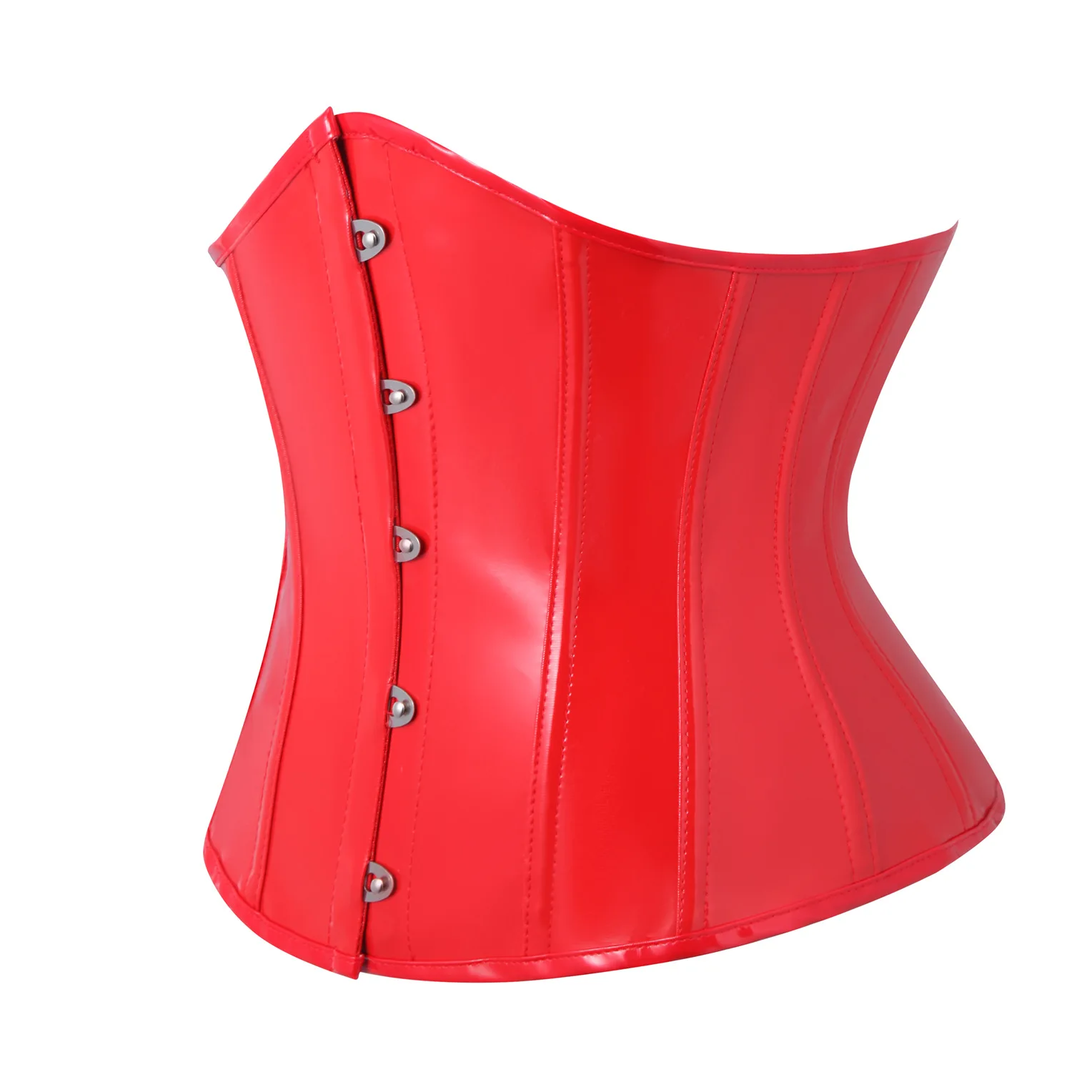 Black PVC Vinyl Corset Top Underbust Push Up Boned Bustier Goth Punk Korsett For Women Front Busk Gorset Plus Size Korse Sexy