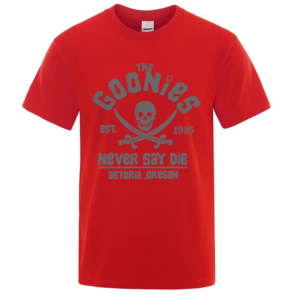 Goonies Never Say Die Astoroa Oregon T-Shirt Men Women Oversize Cotton Tee Clothing Summer O-Neck Tops Casual Loose Soft T Shirt