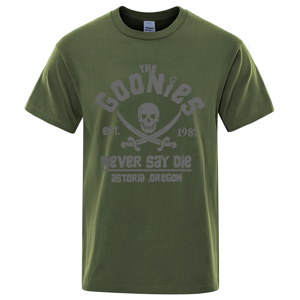 Goonies Never Say Die Astoroa Oregon T-Shirt Men Women Oversize Cotton Tee Clothing Summer O-Neck Tops Casual Loose Soft T Shirt