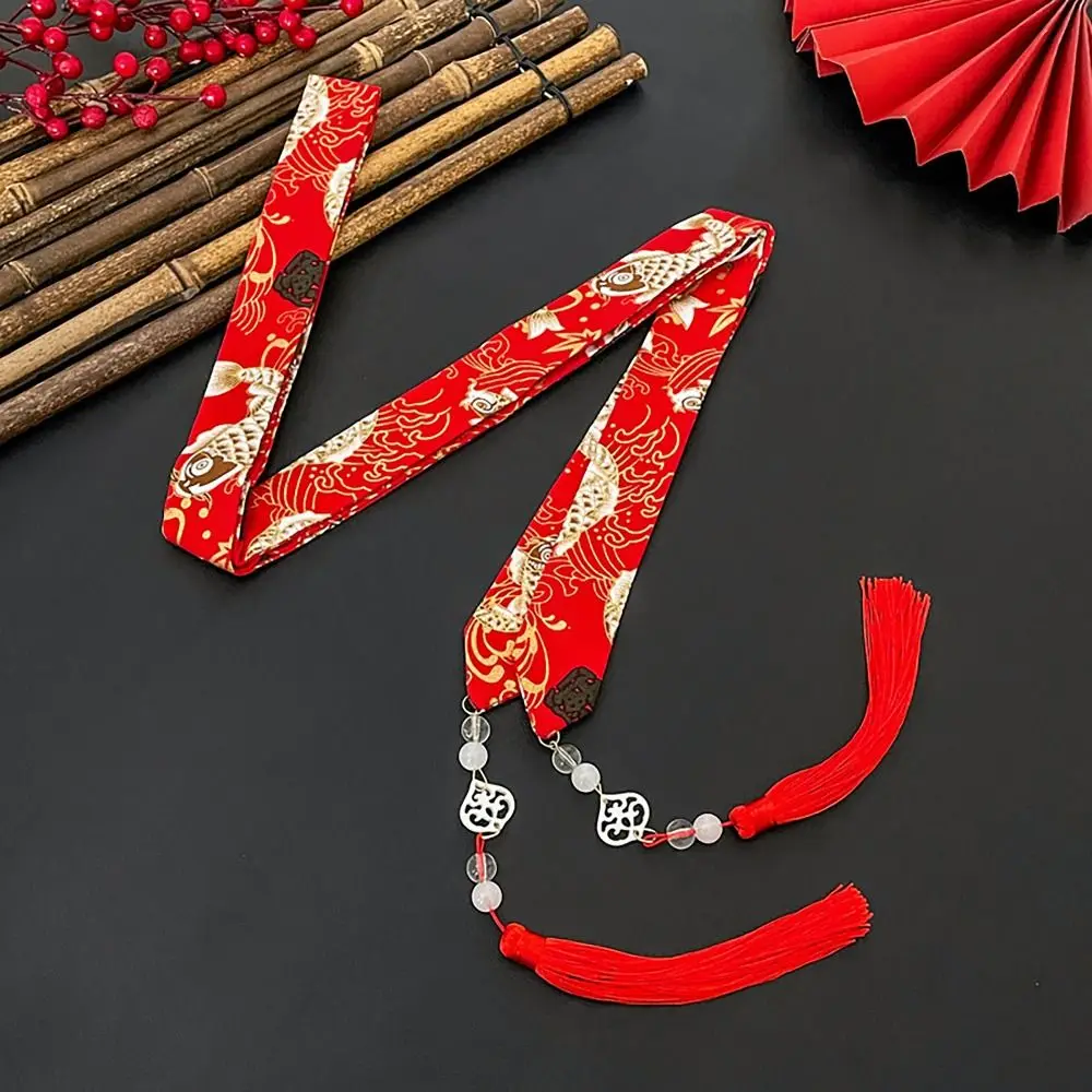 Retro Tassels Long Hair Straps Chinese Style Hair Ribbons Bow Hair Ornament Headdress Chinese Hanfu Head Bands Hair Accessories