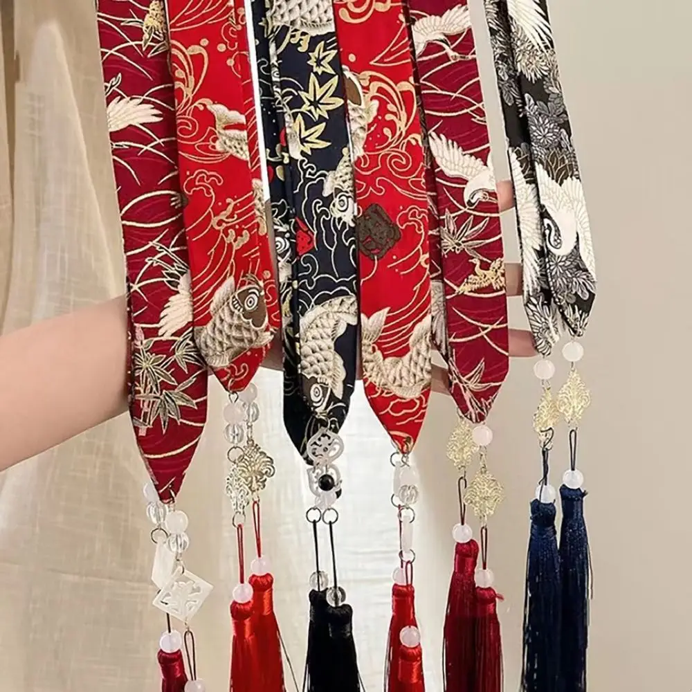 Retro Tassels Long Hair Straps Chinese Style Hair Ribbons Bow Hair Ornament Headdress Chinese Hanfu Head Bands Hair Accessories