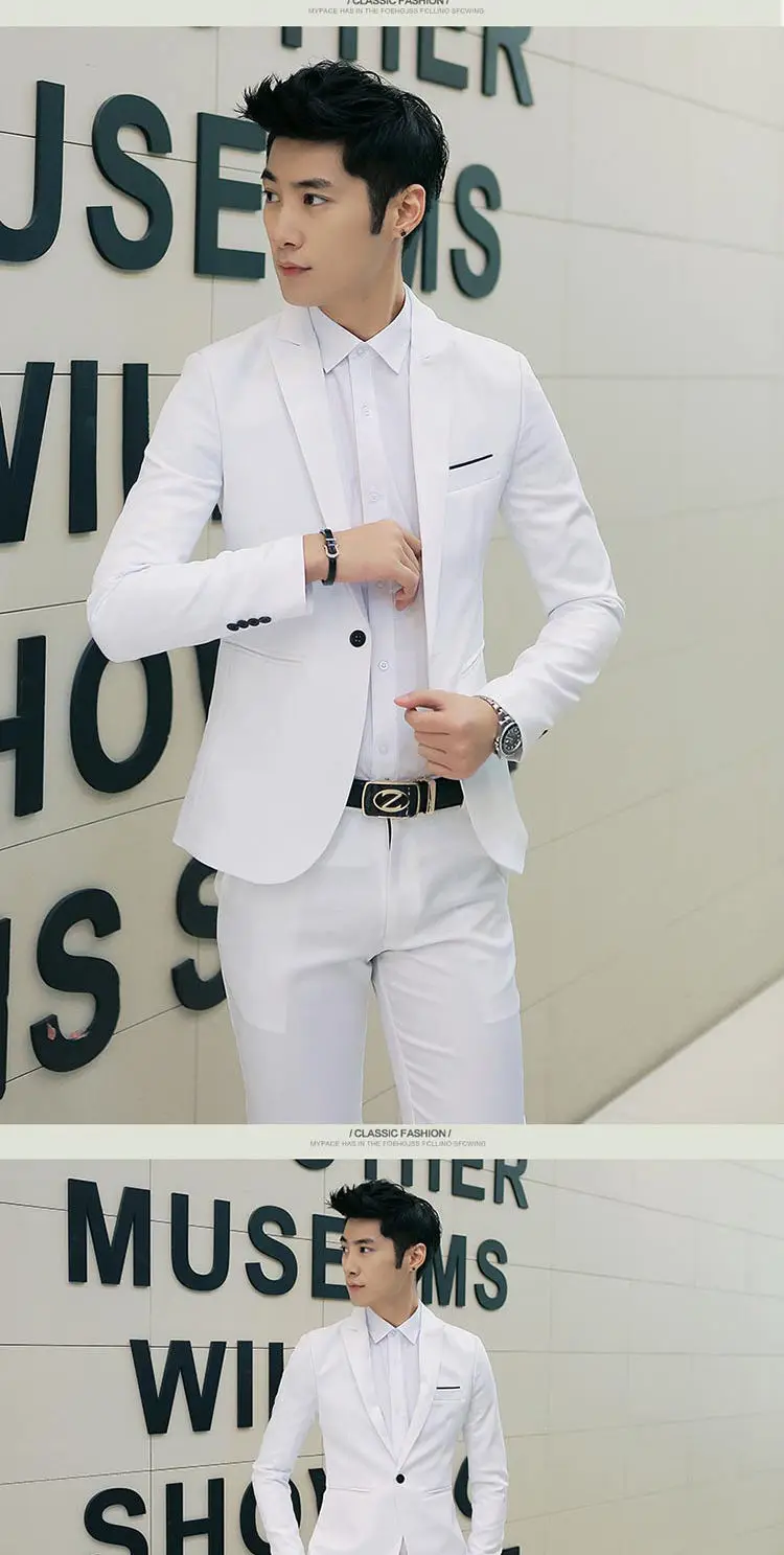 Summer Men's Casual Suit Fashion Business Office Trendy Non-ironing Anti-wrinkle Suit Jacket Solid Color Slim Fit Men's Suit