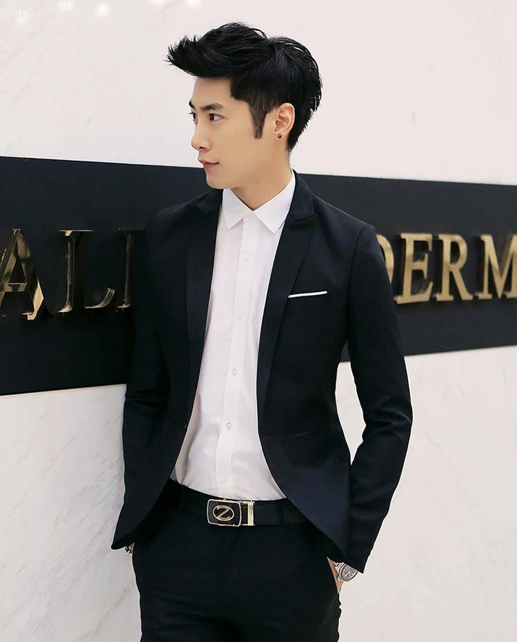 Summer Men's Casual Suit Fashion Business Office Trendy Non-ironing Anti-wrinkle Suit Jacket Solid Color Slim Fit Men's Suit