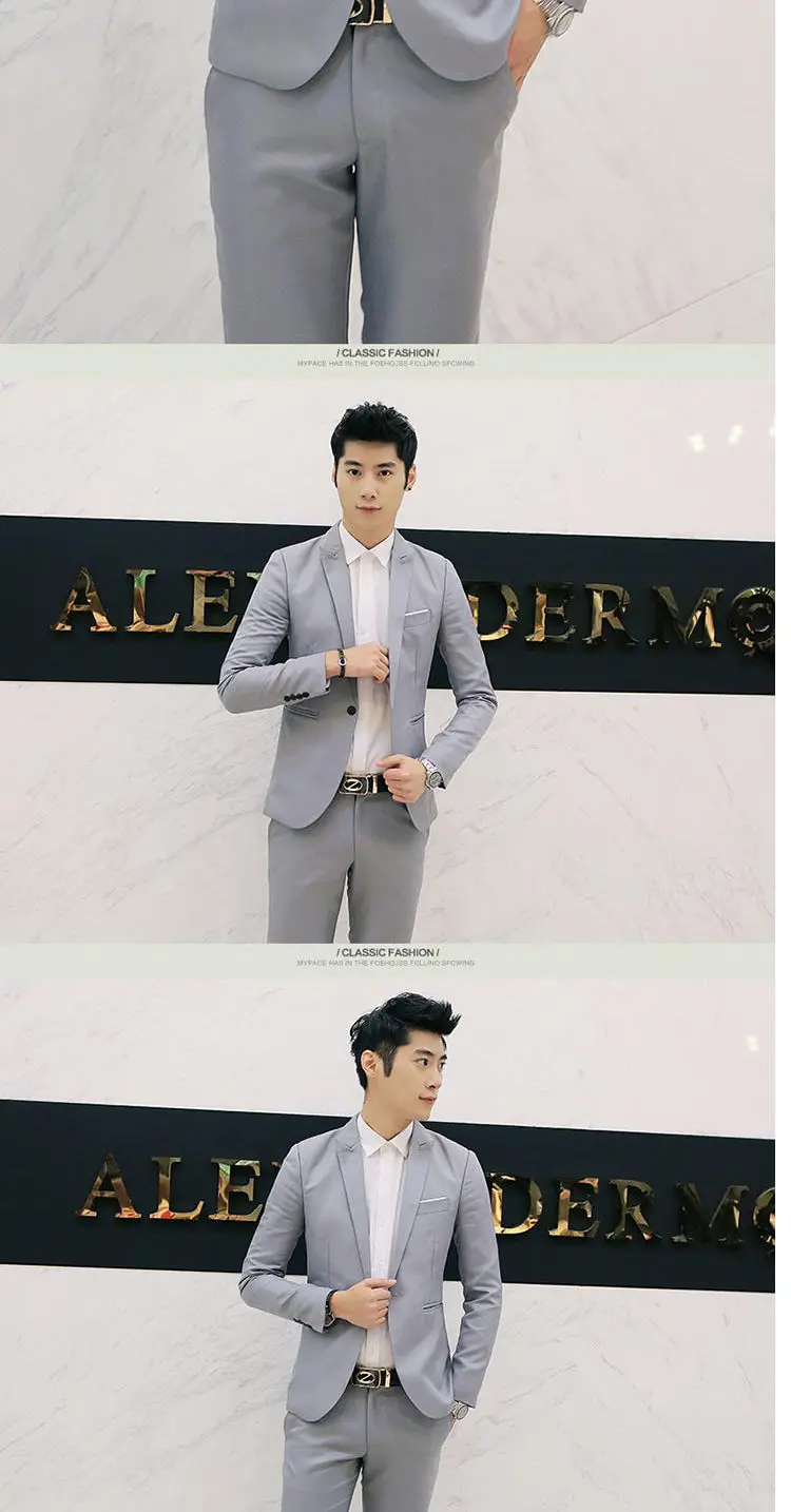 Summer Men's Casual Suit Fashion Business Office Trendy Non-ironing Anti-wrinkle Suit Jacket Solid Color Slim Fit Men's Suit