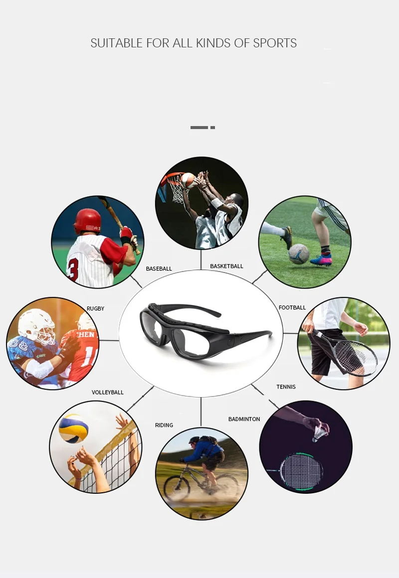 Basketball Eyeglasses Myopia Football Goggle Cycling Bicycle Bike Eyewear Outdoor Sport Glasses Prescription Customizable Lenses