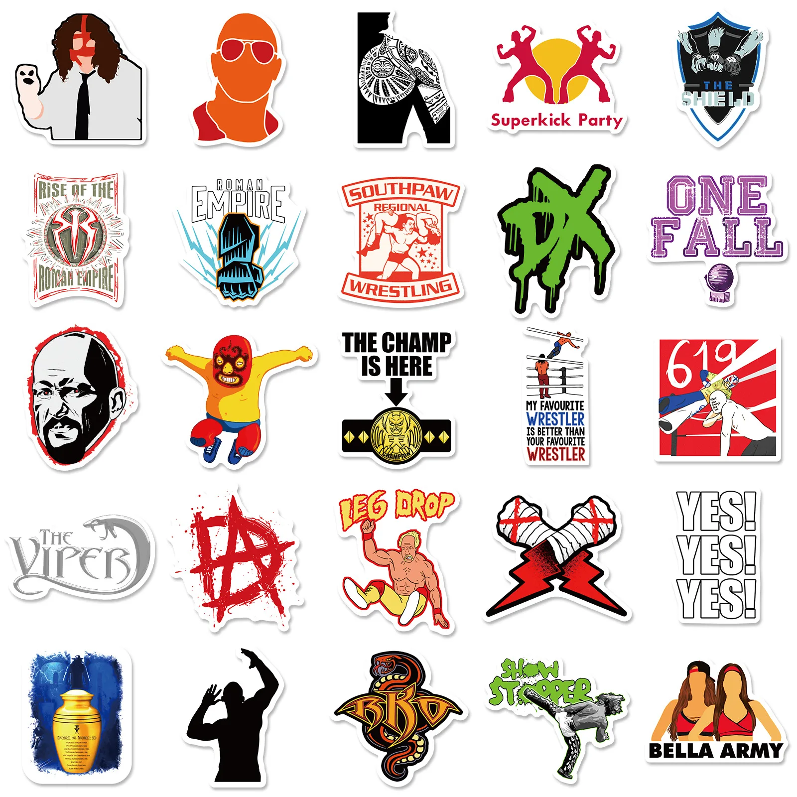 100pcs WWE Wrestling American Professional Athlete Character Stickers