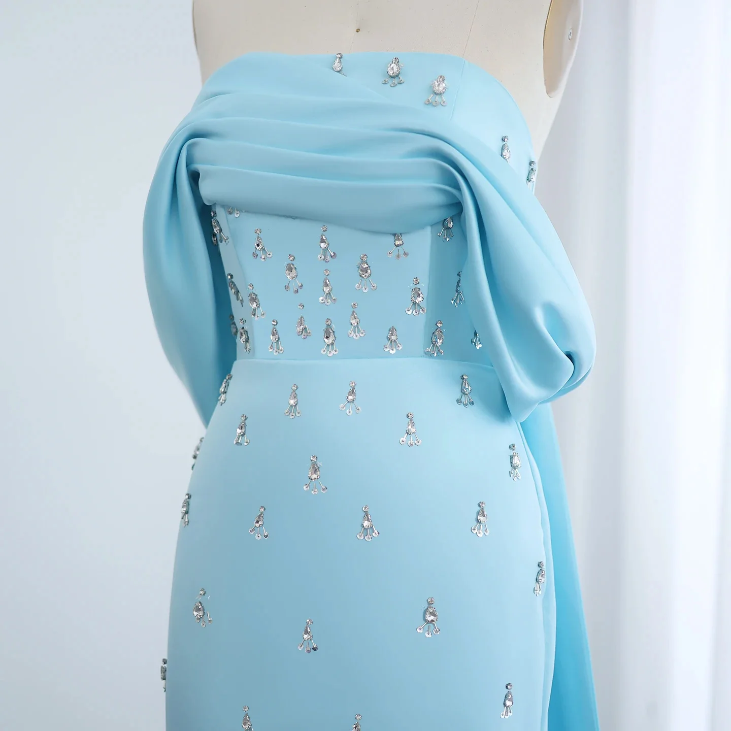 Customized Off Shoulder Evening Dresses for Women Wedding Saudi Arabia Dubai Long Formal Prom Gowns Party Baby Pink Bule Dress