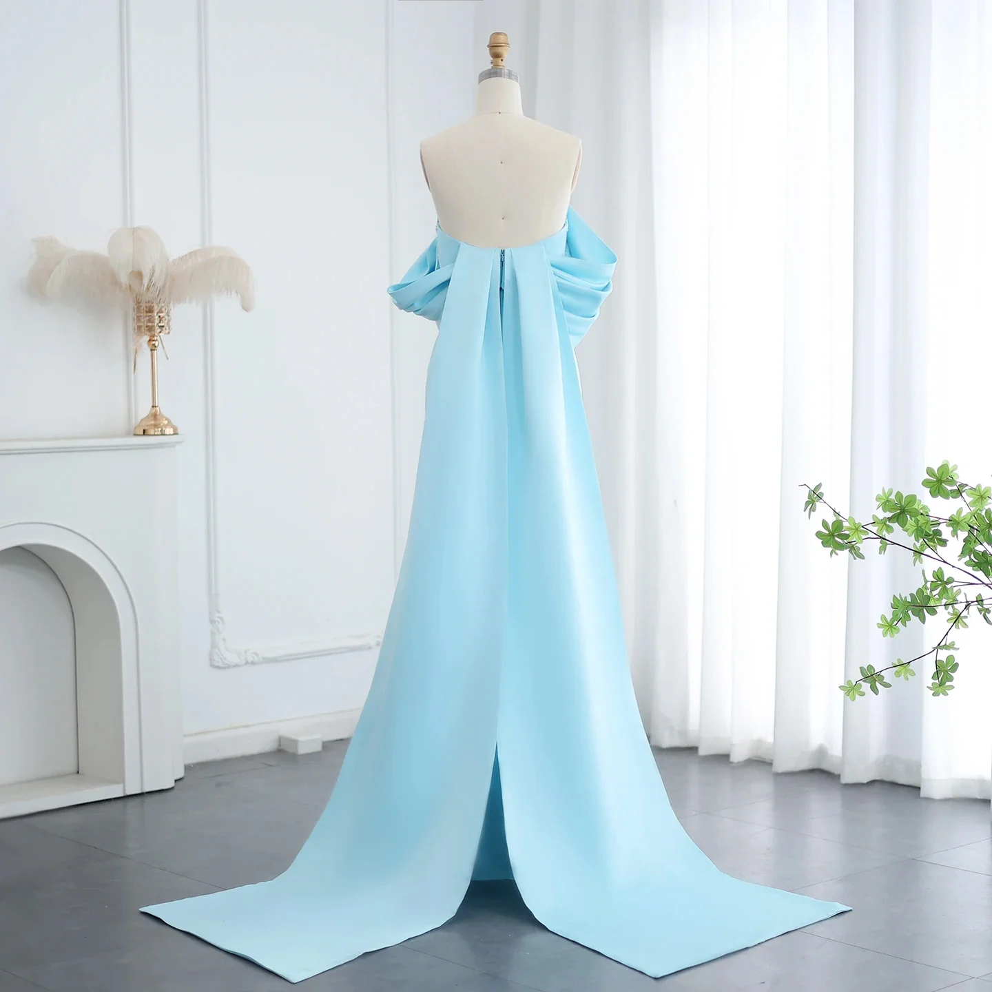 Customized Off Shoulder Evening Dresses for Women Wedding Saudi Arabia Dubai Long Formal Prom Gowns Party Baby Pink Bule Dress