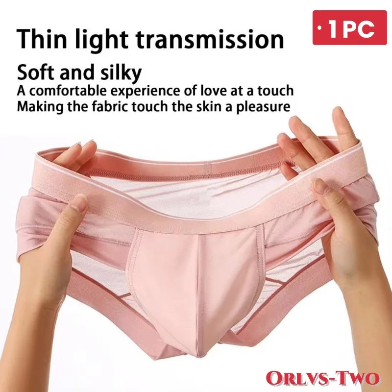 Men Briefs Breathable 3D Pouch Lightweight Men's Bikini Underwear Soft Sheer Comfort Quick Drying Stretchy Triangle for Summer