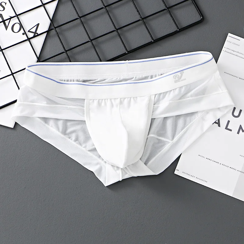Men Briefs Breathable 3D Pouch Lightweight Men's Bikini Underwear Soft Sheer Comfort Quick Drying Stretchy Triangle for Summer