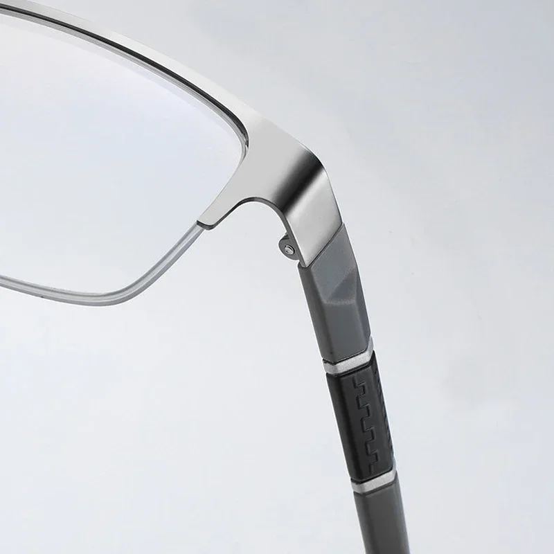 Smart Photochromic Near Sight Sun Glasses for Business Women Men Retro Metal Half Frame Myopia Eyewear Anti-UV Minus Goggles