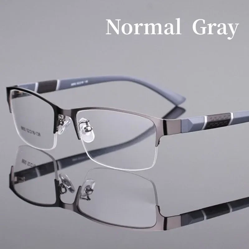 Smart Photochromic Near Sight Sun Glasses for Business Women Men Retro Metal Half Frame Myopia Eyewear Anti-UV Minus Goggles