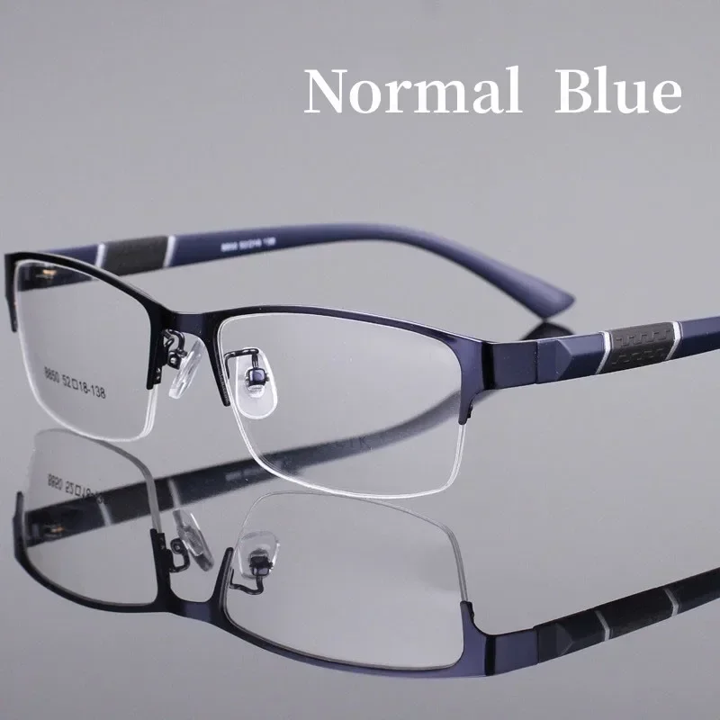 Smart Photochromic Near Sight Sun Glasses for Business Women Men Retro Metal Half Frame Myopia Eyewear Anti-UV Minus Goggles