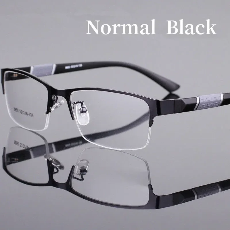 Smart Photochromic Near Sight Sun Glasses for Business Women Men Retro Metal Half Frame Myopia Eyewear Anti-UV Minus Goggles