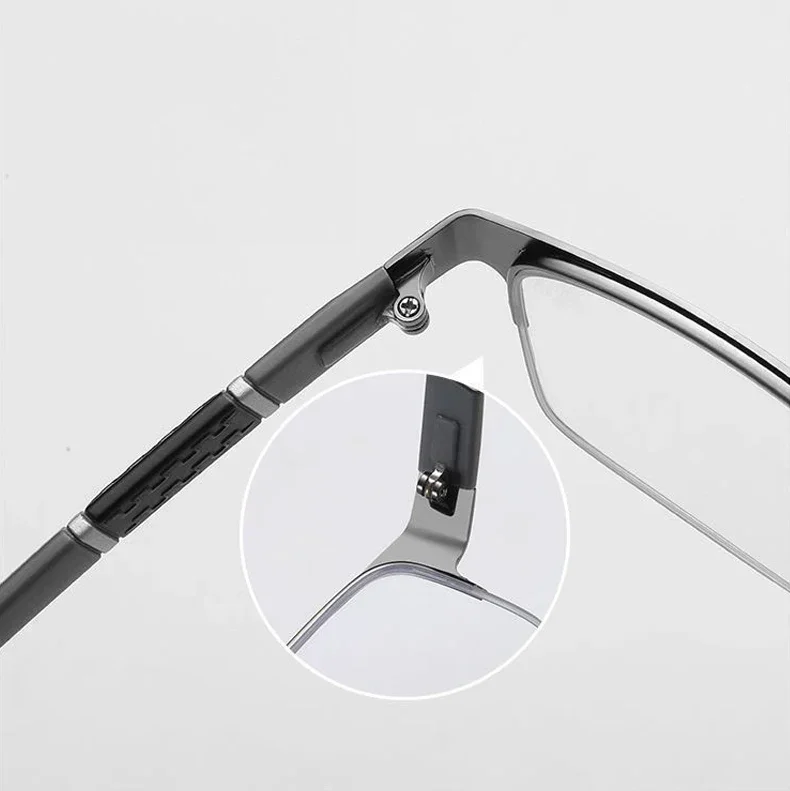 Smart Photochromic Near Sight Sun Glasses for Business Women Men Retro Metal Half Frame Myopia Eyewear Anti-UV Minus Goggles
