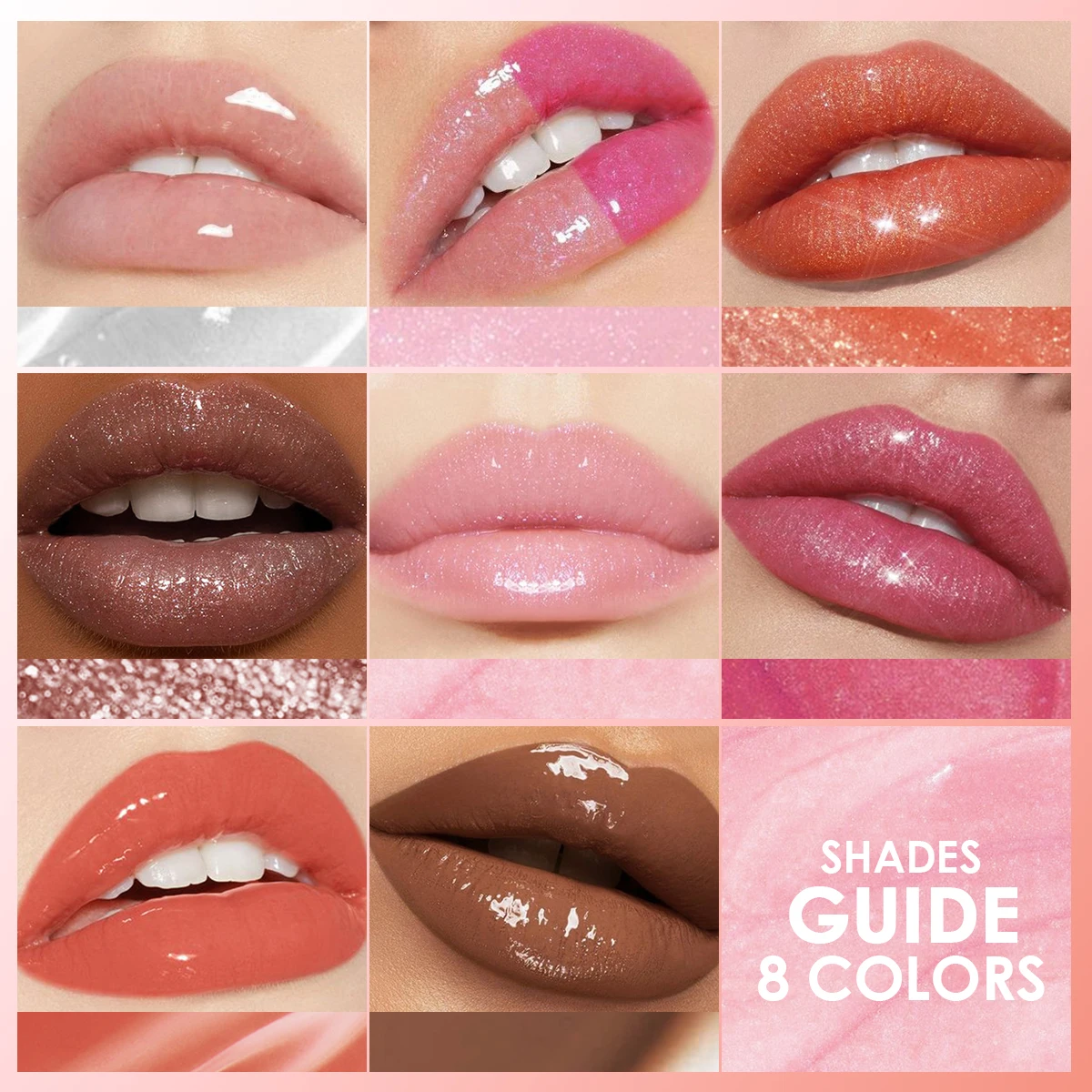 Crystal Jelly Lip Gloss Tube Lip Moisturizing Oil Shiny Lip Oil Moisturizing Women's Lip Gloss Makeup Lip Gloss Cosmetics