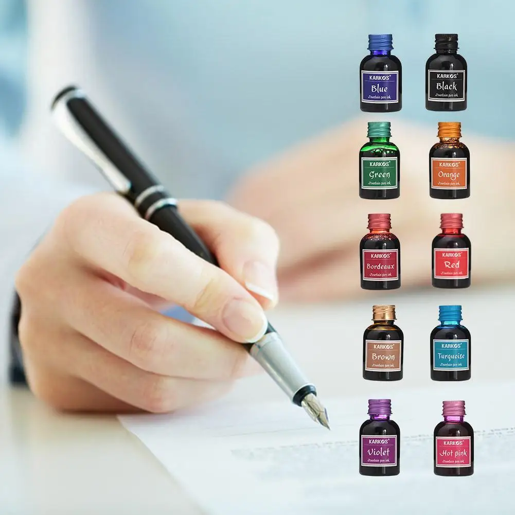 1 Bottle Pure Colorful 20/30ml Fountain Pen Ink Refilling Ink Stationery School High Quality Calligraphy Writing Fountain Ink