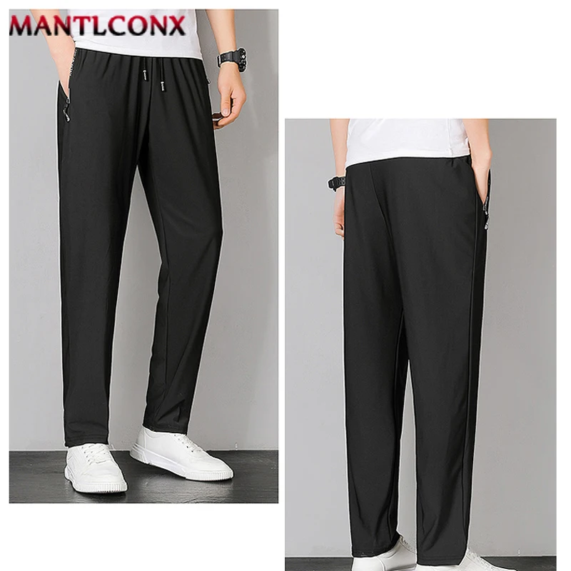 Summer Casual Pants Men Running Jogging Gym Fitness Quick Dry Trousers Men Outdoor Sports Pants Men Women Sweatpants Black 3XL