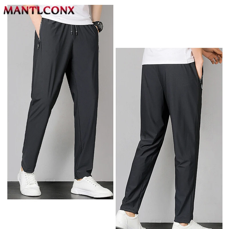 Summer Casual Pants Men Running Jogging Gym Fitness Quick Dry Trousers Men Outdoor Sports Pants Men Women Sweatpants Black 3XL