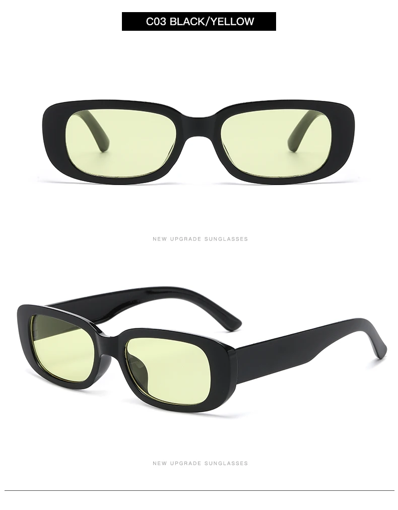 2pcs/set Rectangle Frame Sunglasses For Women Men Candy Color Y2K Fashion Sun Glasses Vintage Outdoor Eyewear UV400