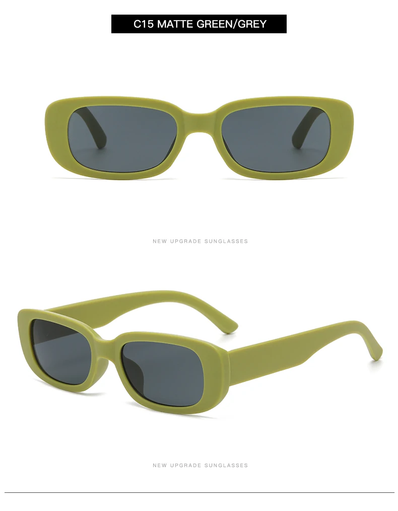 2pcs/set Rectangle Frame Sunglasses For Women Men Candy Color Y2K Fashion Sun Glasses Vintage Outdoor Eyewear UV400
