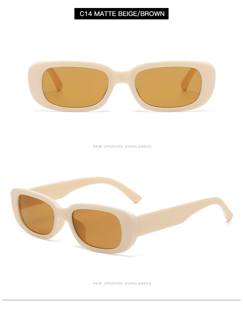 2pcs/set Rectangle Frame Sunglasses For Women Men Candy Color Y2K Fashion Sun Glasses Vintage Outdoor Eyewear UV400