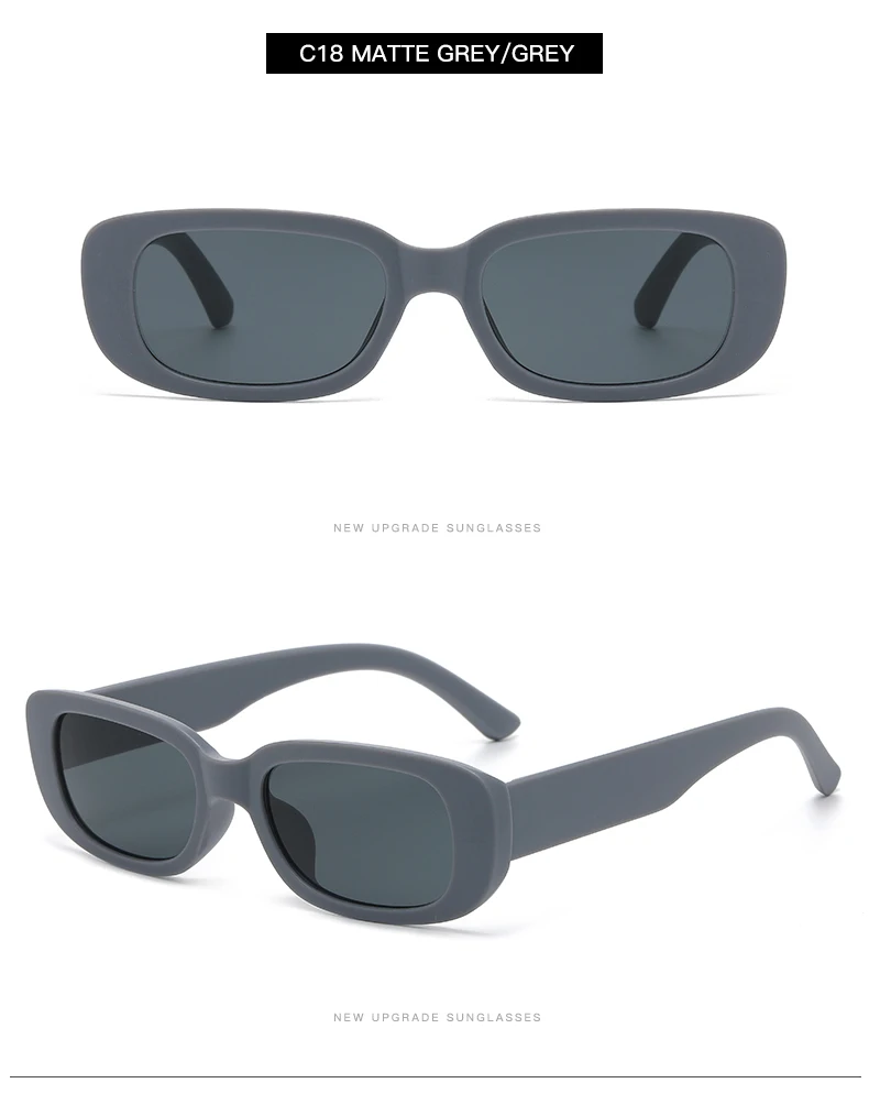 2pcs/set Rectangle Frame Sunglasses For Women Men Candy Color Y2K Fashion Sun Glasses Vintage Outdoor Eyewear UV400