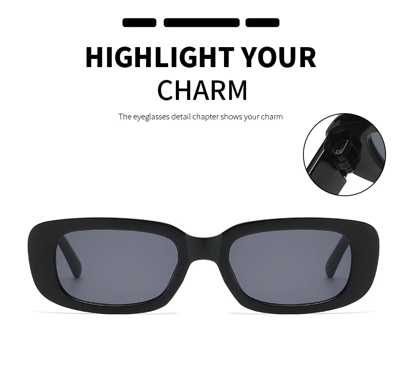 2pcs/set Rectangle Frame Sunglasses For Women Men Candy Color Y2K Fashion Sun Glasses Vintage Outdoor Eyewear UV400