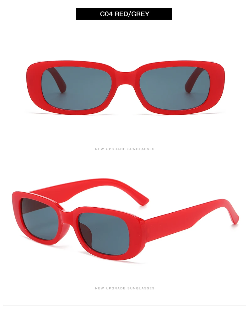 2pcs/set Rectangle Frame Sunglasses For Women Men Candy Color Y2K Fashion Sun Glasses Vintage Outdoor Eyewear UV400
