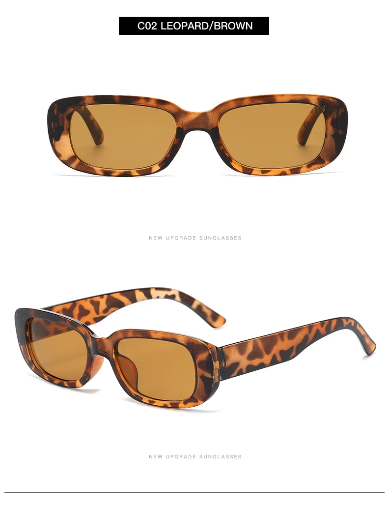2pcs/set Rectangle Frame Sunglasses For Women Men Candy Color Y2K Fashion Sun Glasses Vintage Outdoor Eyewear UV400