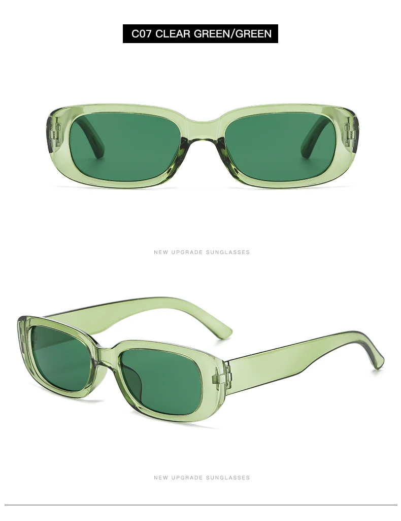 2pcs/set Rectangle Frame Sunglasses For Women Men Candy Color Y2K Fashion Sun Glasses Vintage Outdoor Eyewear UV400