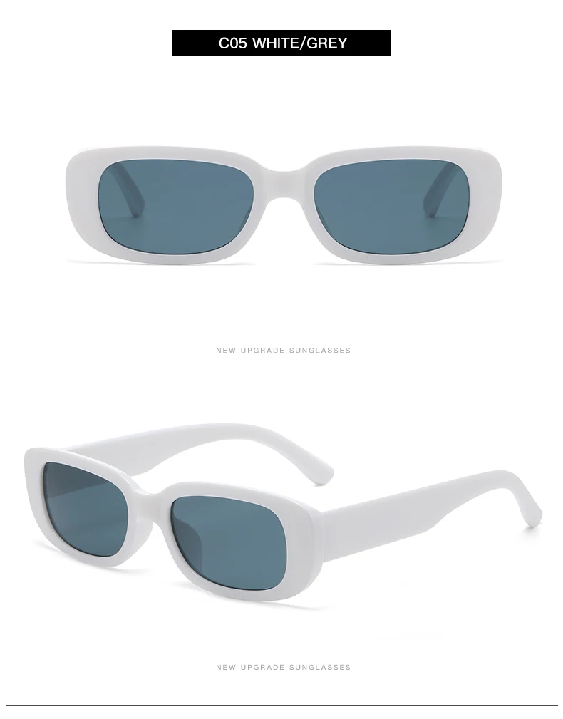 2pcs/set Rectangle Frame Sunglasses For Women Men Candy Color Y2K Fashion Sun Glasses Vintage Outdoor Eyewear UV400