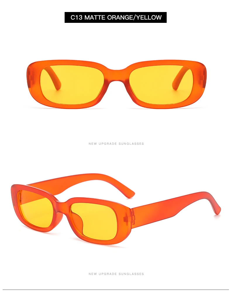 2pcs/set Rectangle Frame Sunglasses For Women Men Candy Color Y2K Fashion Sun Glasses Vintage Outdoor Eyewear UV400