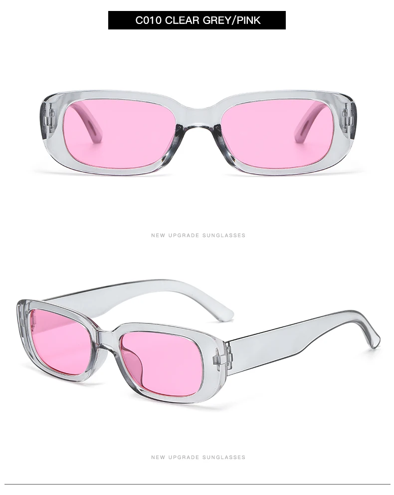 2pcs/set Rectangle Frame Sunglasses For Women Men Candy Color Y2K Fashion Sun Glasses Vintage Outdoor Eyewear UV400