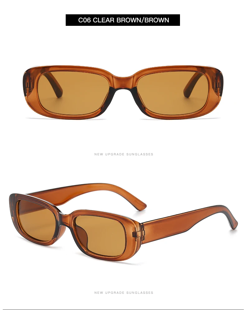 2pcs/set Rectangle Frame Sunglasses For Women Men Candy Color Y2K Fashion Sun Glasses Vintage Outdoor Eyewear UV400